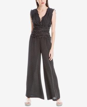 Max Studio London Smocked Dot-print Jumpsuit, Created For Macy's