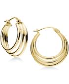 Giani Bernini Triple Hoop Earrings In 18k Gold-plated Sterling Silver, Created For Macy's