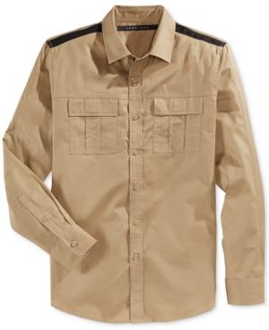 Sean John Men's Long-sleeve Twill Shirt With Pockets