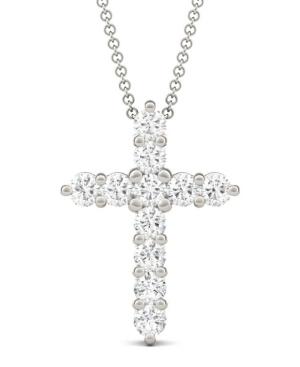 Moissanite Cross Pendant (1-1/10 Ct. T.w. Diamond Equivalent) In 14k White Gold