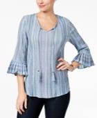 Style & Co Pleated Bell-sleeve Top Available In Regular & Petite Sizes, Created For Macy's