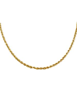 14k Gold Necklace, 24 Seamless Diamond Cut Rope Chain