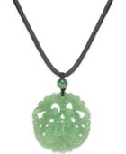Dyed Jade Double Fish Pendant Necklace (44mm)
