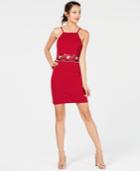 Teeze Me Juniors' Embroidered Scuba Crepe Dress