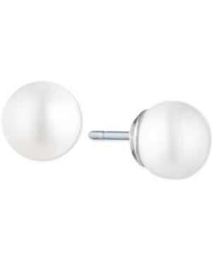 Carolee Silver-tone Freshwater Pearl (6mm) Stud Earrings