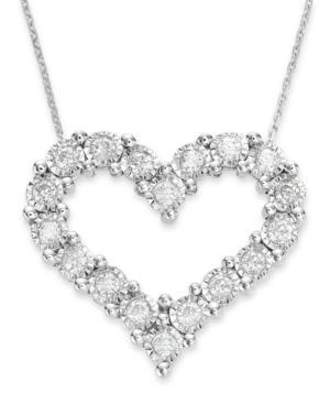 Trumiracle Diamond Heart Pendant Necklace In 10k White Gold (1/4 Ct. T.w.)