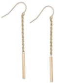 Rope And Bar Linear Earrings In 14k Gold