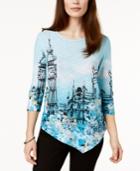 Alfred Dunner Play Date Embellished V-hem Top