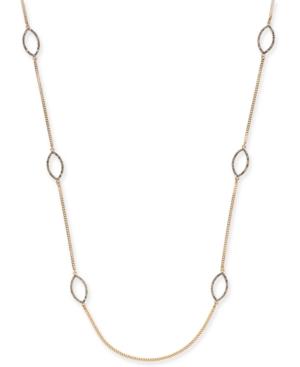 I.n.c. Gold-tone Pave Navette Station Necklace, 36 + 3 Extender, Created For Macy's