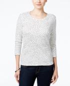 Charter Club Petite Dot-print Top, Only At Macy's