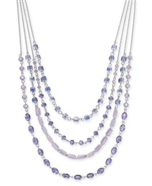 I.n.c. Silver-tone Stone Multi-layer Statement Necklace, 16 + 3 Extender, Created For Macy's