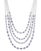 I.n.c. Silver-tone Stone Multi-layer Statement Necklace, 16 + 3 Extender, Created For Macy's