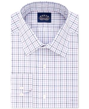 Eagle Men's Classic-fit Non-iron Stretch Collar Purple Check Dress Shirt