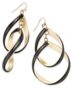 Thalia Sodi Gold-tone Faux-leather Double Twist Drop Earrings, Only At Macy's