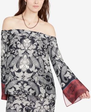Rachel Rachel Roy Paisley-print Off-the-shoulder Top, Created For Macy's