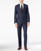 Dkny Men's Slim-fit Blue Tonal-plaid Suit