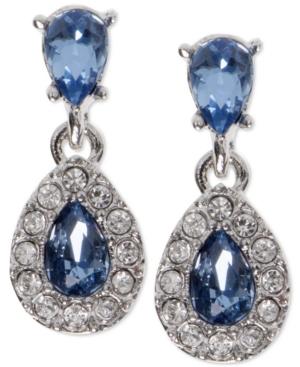 Givenchy Silver-tone Blue Crystal And Pave Halo Drop Earrings