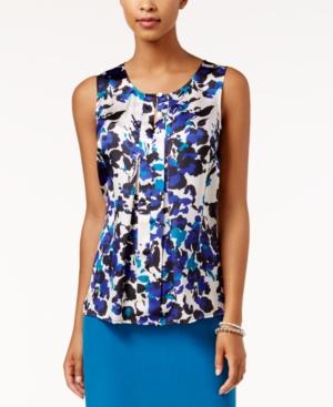 Kasper Pleated Print Shell
