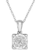 Trumiracle Diamond Cluster 18 Pendant Necklace (1/2 Ct. T.w.) In 14k White Gold