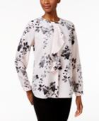 Charter Club Floral-print Ruffled Blouse, Only At Macy's
