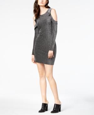 J.o.a. Metallic Cold-shoulder Dress