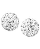 10k Gold Crystal Accent Ball Stud Earrings