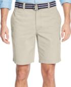 Club Room Men's Estate Flat-front Shorts With Belt 9 Inseam, Created For Macy's
