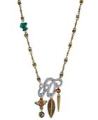 T.r.u. Two-tone Beaded Pendant Necklace