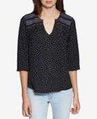 Sanctuary Anabelle Embroidered Polka-dot Top