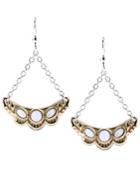 American West Two-tone White Mother Of Pearl Gemstone Earrings