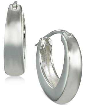 Giani Bernini Sculptural Oval Hoop Earrings In Sterling Silver, Only At Macy's