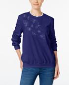 Alfred Dunner Embroidered Fleece Sweater