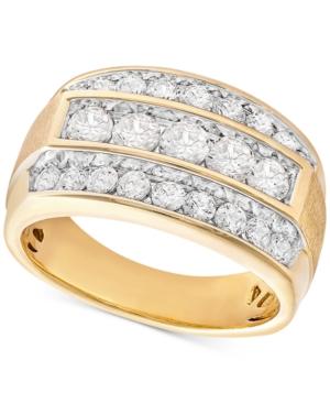 Men's Diamond Linear Cluster Ring (2 Ct. T.w.) In 10k Gold