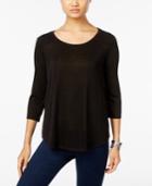 Style & Co Petite Lace-back Swing Top, Only At Macy's