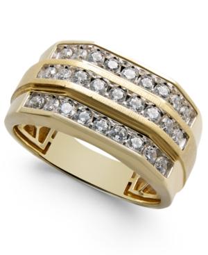 Men's Diamond Three-row Ring (1 Ct. T.w.) In 10k Gold