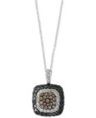 Effy Diamond Square Cluster Pendant Necklace (1-1/3 Ct. T.w.) In 14k White Gold
