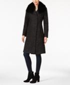 Elie Tahari Raccoon-fur-trim Boucle Walker Coat