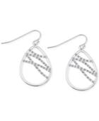 Diamond Accent Teardrop Earrings In Platinum Over Sterling Silver