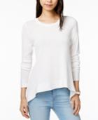 Long-sleeve Asymmetrical-hem Top, Only At Macy's