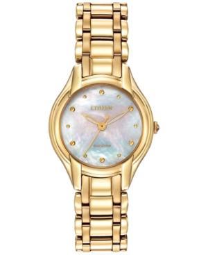 Citizen Women's Silhouette Eco-drive Gold-tone Stainless Steel Bracelet Watch 27mm Em0282-56d