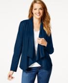 Style & Co. Petite Faux-suede Draped Jacket, Only At Macy's