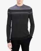 Calvin Klein Men's Textured Colorblocked Stripe Merino Wool Sweater