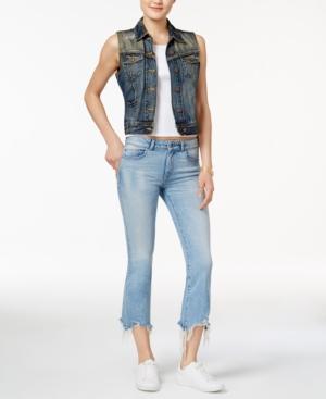 Dl 1961 Lara Cropped Frayed-hem Flared Jeans