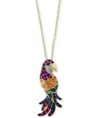 Watercolors By Effy Multi-gemstone (5/8 Ct. T.w.) & Diamond Accent Parrot Pendant Necklace In 14k Gold