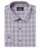 Alfani Men's Performance Teal Oversized-gingham Dress Shirt, Only At Macy's