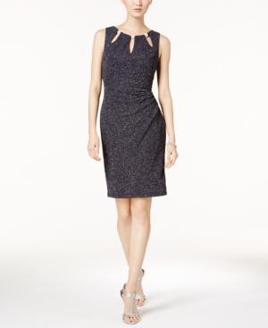 Jessica Howard Cutout Glitter Sheath Dress