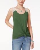 Rebellious One Juniors' Crochet-back Tank Top