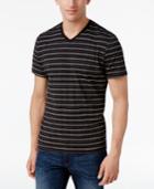 Alfani Men's Stripe V-neck T-shirt, Only At Macy's