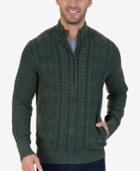 Nautica Men's Cotton Cable-knit Zip Sweater