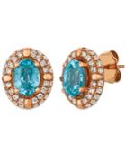 Le Vian Blue Zircon (2 5/8 Ct.t.w.) And Nude Diamonds (1 Ct.t.w.) Earrings Set In 14k Rose Gold